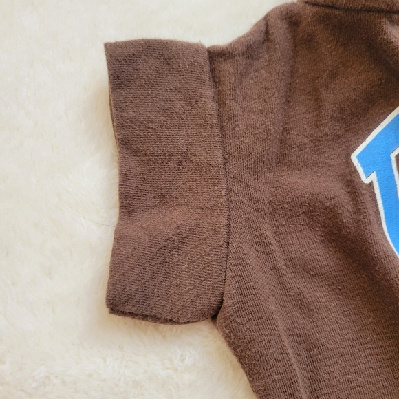 ROOTS Dog Shirt - Repurposed from Boys Tee - Medium - Brown with Logo - Picture 3 of 4